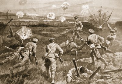 Sergeant H. Wells Leading a Platoon Towards the German Wire Entanglements After His Officer Had Been Killed by H. Ripperger