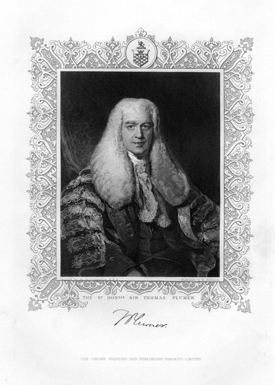 Sir Thomas Plumer 1753-1824, British Judge and Politician, 19th Century by H. Robinson