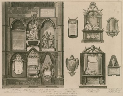 West side of Poets Corner, Westminster Abbey, London by H. Villiers