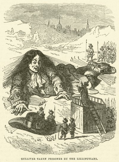 Gulliver taken prisoner by the Lilliputians by after Hablot Knight Browne