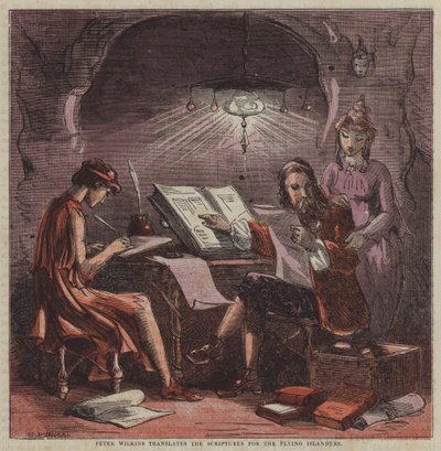 Peter Wilkins translates the scriptures for the Flying Islanders by after Hablot Knight Browne