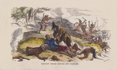 Robinson Crusoe Rescues the Spaniard by after Hablot Knight Browne