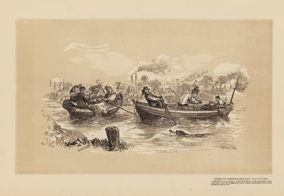 Oxford and Cambridge Boat Race, No 2, On the River by Hablot Knight (1815 92) Browne