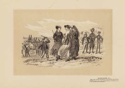 Sea-Side Sketches, No 4, The Three Donkeys by Hablot Knight (1815 92) Browne