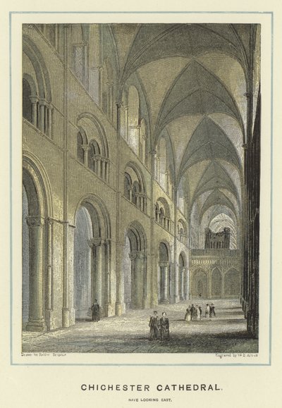 Chichester Cathedral, Nave Looking East by Hablot Knight Browne