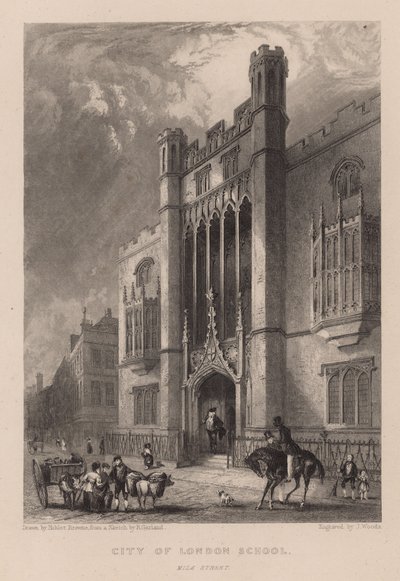 City of London School, Milk Street, London by Hablot Knight Browne