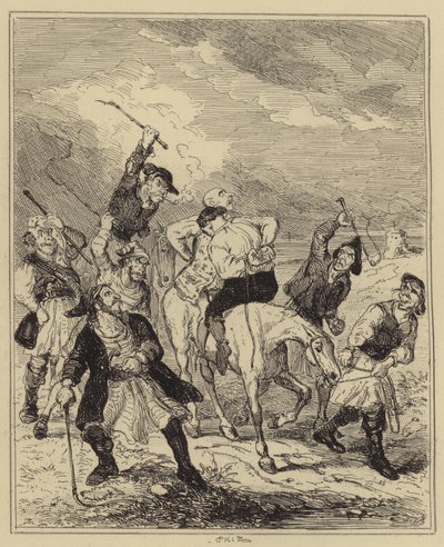 Murder of Gally and Chester by Smugglers by Hablot Knight Browne
