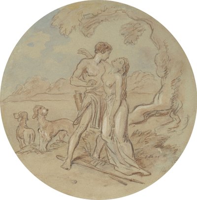 One of eighteen designs for a series of plates illustrating Venus and Adonis by Hablot Knight Browne