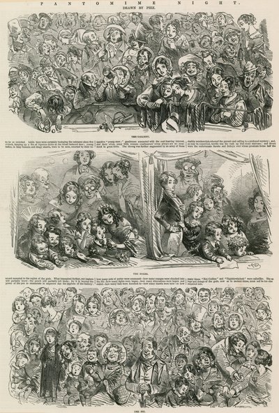 Pantomime Night: The Gallery, The Boxes, The Pit by Hablot Knight Browne