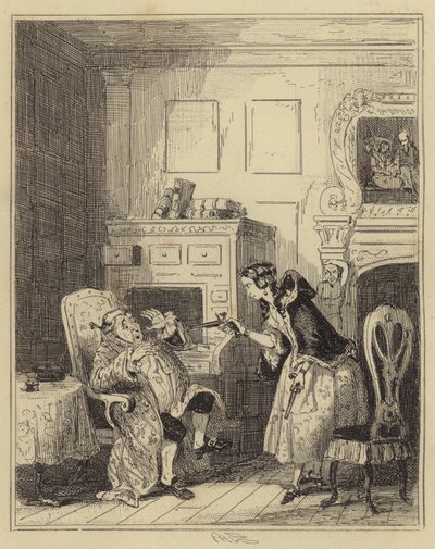 The Duchess of Kingston Forcing Her Refractory Banker to Cash Up by Hablot Knight Browne
