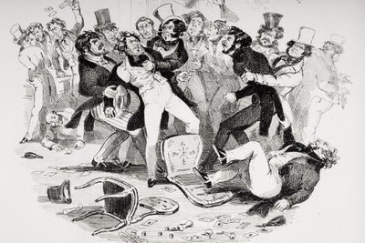 The last brawl between Sir Mulberry and his pupil, illustration from 