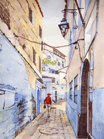A Visitor, Chefchaouen, Morocco, c.2024 by Hadley Rampton
