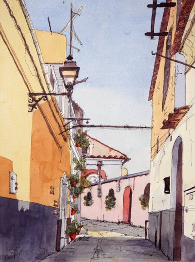 Sidestreet, Positano, Italy, c.2024 by Hadley Rampton