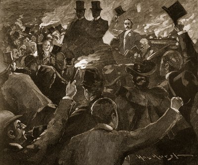 Mr Balfour in Dublin: torch light procession, illustration from 