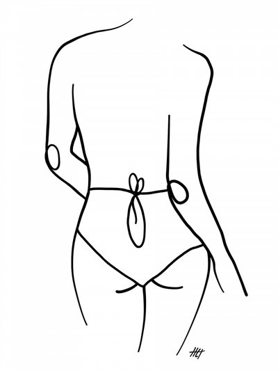 Elegant Back Line Art by Hanna Lee Tidd