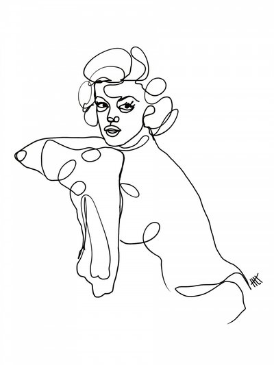 Elegant Line Art Portrait by Hanna Lee Tidd