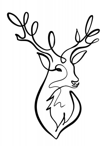 Elegant Line Deer by Hanna Lee Tidd