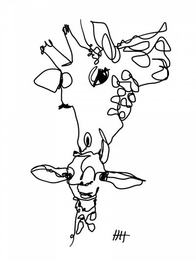 One Line Giraffe by Hanna Lee Tidd