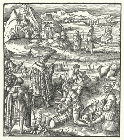 Archduke Maximilian of Austria Fishing by Hans (after) Burgkmair