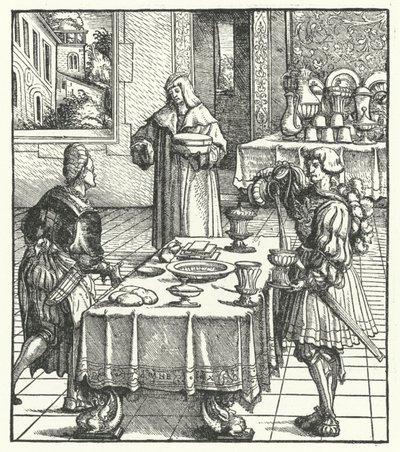 Archduke Maximilian of Austria learning the culinary arts by Hans (after) Burgkmair
