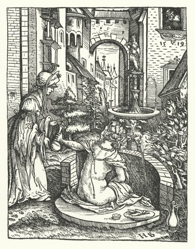 Bathsheba in Her Bath by Hans (after) Burgkmair