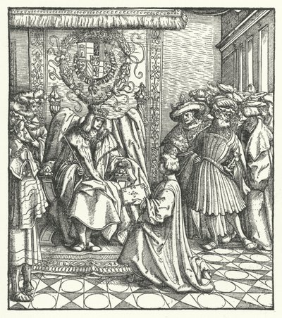 Dedication of a Book to the Holy Roman Emperor Maximilian I by Hans (after) Burgkmair