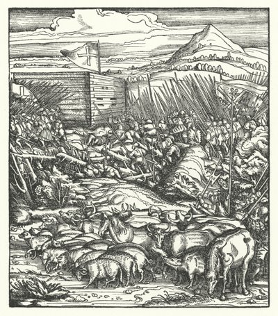 Recapture of livestock stolen by Flemish peasants rebelling against the rule of Archduke Maximilian of Austria by Hans (after) Burgkmair