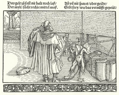 The Demon of Avarice by Hans (after) Burgkmair