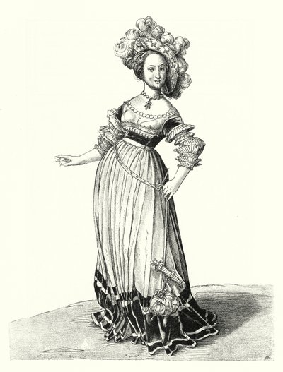 Costume of a woman of Basel by Hans (after) Holbein the Younger