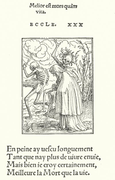 The Aged Woman (engraving) by Hans (after) Holbein the Younger