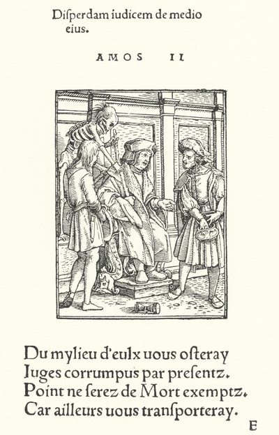 The Corrupt Judge (engraving) by Hans (after) Holbein the Younger