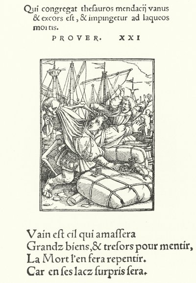 The Merchant (engraving) by Hans (after) Holbein the Younger