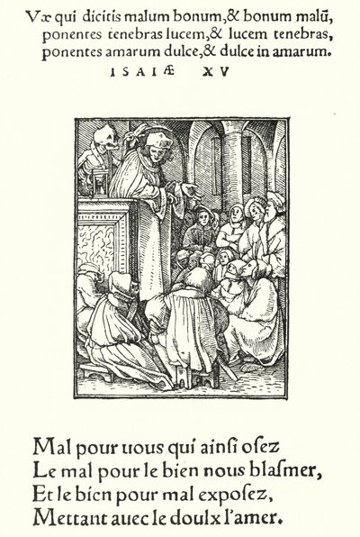 The Preacher (engraving) by Hans (after) Holbein the Younger