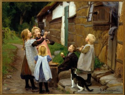 H. A. Brendekilde, Soap Bubbles by Hans Andersen Brendekilde