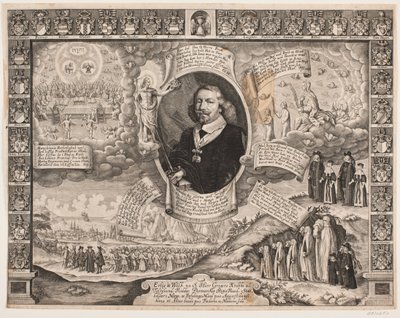 Gregers Krabbe of Torstedlund Surrounded by Allegorical Representations and Ancestral Shields by Hans Andreas Greys