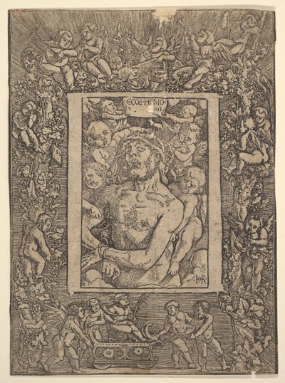 Ecce Homo with Ornamental Border Showing the Triumph of Bacchus by Hans Baldung