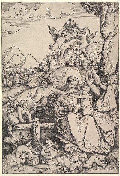 The Virgin and Child with Eight Angels in a Landscape by Hans Baldung