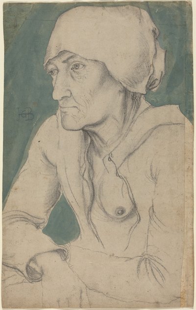 Half-Length Figure of an Old Woman with a Cap by Hans Baldung Grien