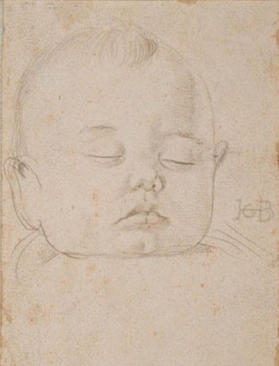 The Head of a Sleeping Baby Boy, En Face by Hans Baldung Grien