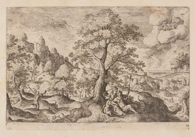 Plate 10, from Landscapes with Scenes from the Old and New Testament and Ovid’s Metamorphoses by Hans Bol