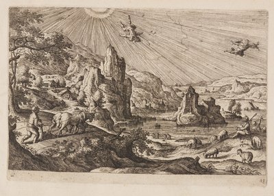 Plate 18, from Landscapes with Scenes from the Old and New Testament and Ovid’s Metamorphoses by Hans Bol