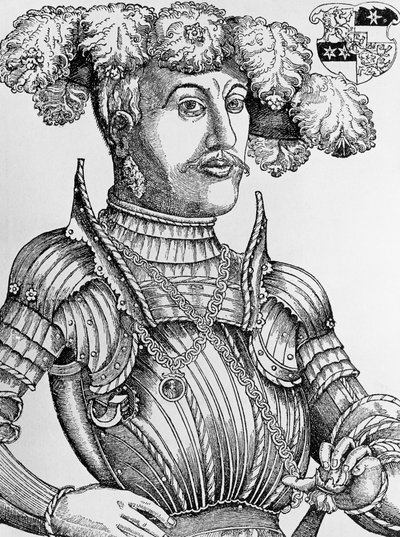 Portrait of Philip I, Landgrave of Hesse, known as the Magnanimous, engraving by Hans Brosamer by Hans Brosamer