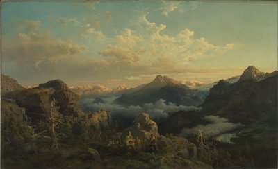 Norwegian Highlands in Sunrise by Hans Gude