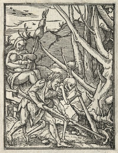The Dance of Death: Expulsion from Paradise; Adam Cultivating the Ground by Hans Holbein
