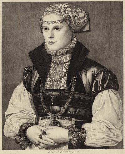 Portrait of a Woman in 16th Century Clothing by Hans Holbein der Jüngere