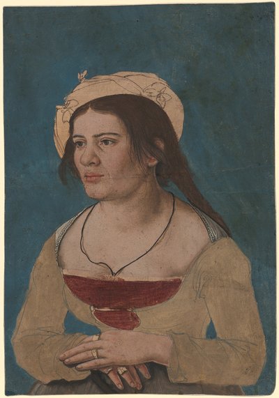 Portrait of a Young Woman with a Red Bodice by Hans Holbein the Younger