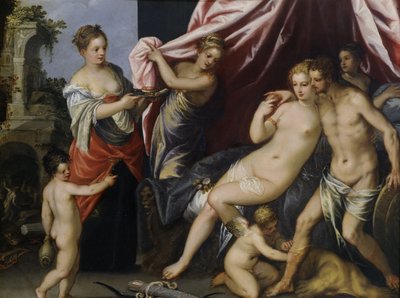 Venus and Mars by Hans I or Johann Rottenhammer