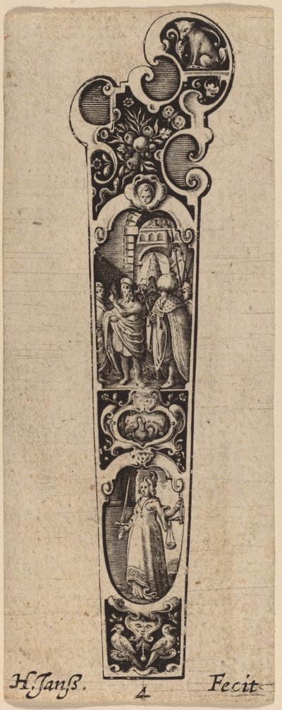 Handle for Knife or Fork, Ornamented with Figures by Hans Janssen