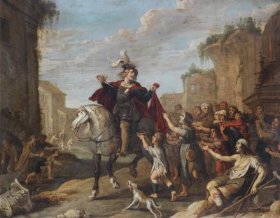 Saint Martin Dividing His Cloak by Hans Jordaens III