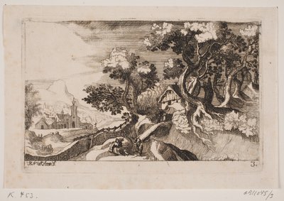 Landscape with a Cottage Among Trees to the Right by Hans Jørgen Kirksteen